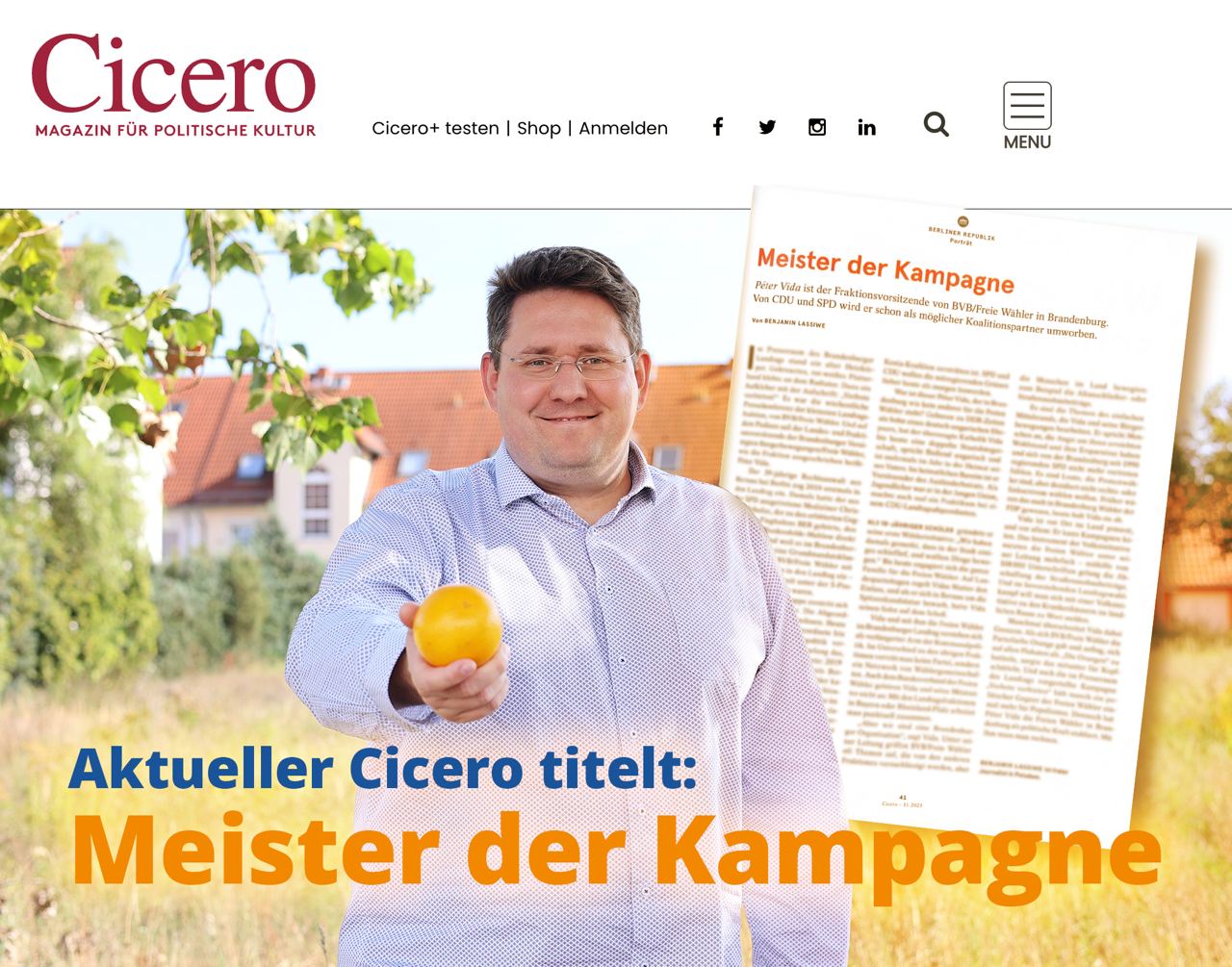 Meister der Kampagne: Großes Cicero-Interview mit Péter Vida